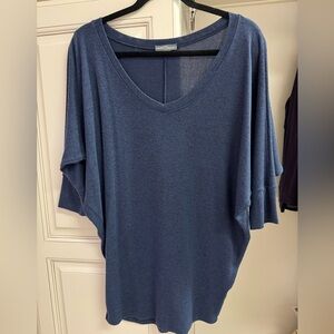 Market & Spruce Blue V-Neck Top